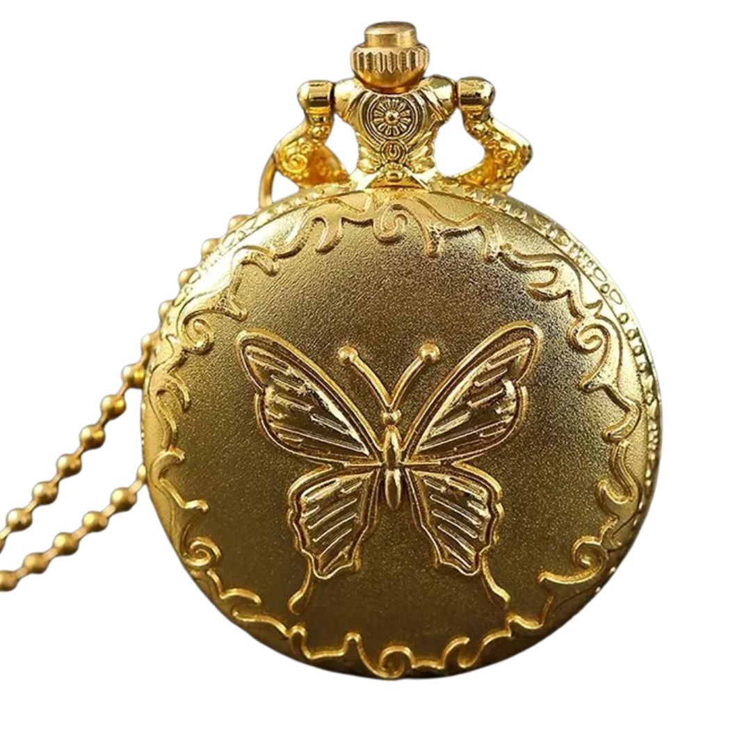Butterfly Elegance | Vintage Pocket Watch display picture 1