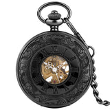 Black Mechanical Pocket Watch
