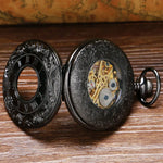 Black Vintage Mechanical Pocket Watch