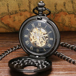 Black Vintage Mechanical Pocket Watch