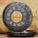 Black Vintage Mechanical Pocket Watch