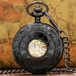 Black Vintage Mechanical Pocket Watch