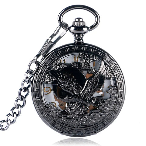 Eagle in Flight Mechanical Pocket Watch