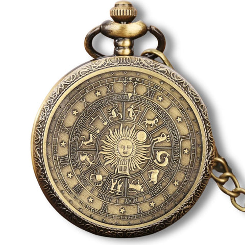 Zodiac Sun Pocket Watch