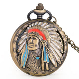 Antique Pocket Watch Indian Chief