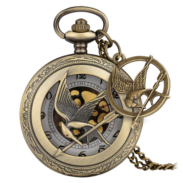Hunger Games Pocket Watch NEW Gift Mockingjay Pin Katniss Bronze Fan Art  Gift | eBay