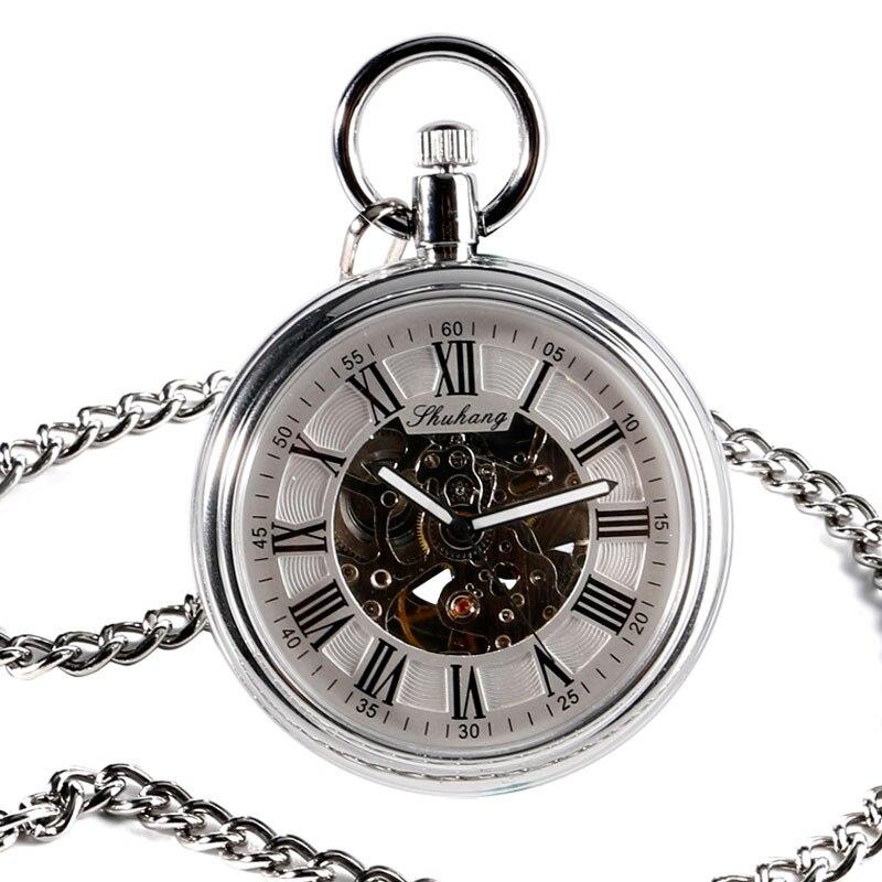 Open face mechanical pocket watch on sale