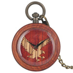 Wooden Pocket Watch Eagle